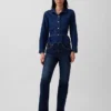 Nauwsluitende denimtop met peplum