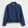 Nauwsluitende denimtop met peplum