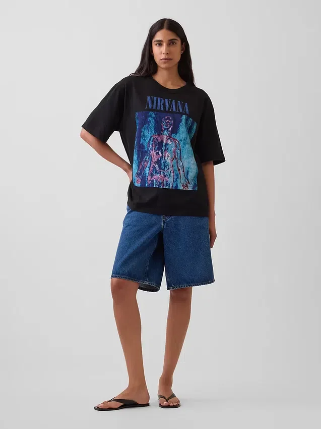 Nirvana T-shirt met print, zwaar, cropped