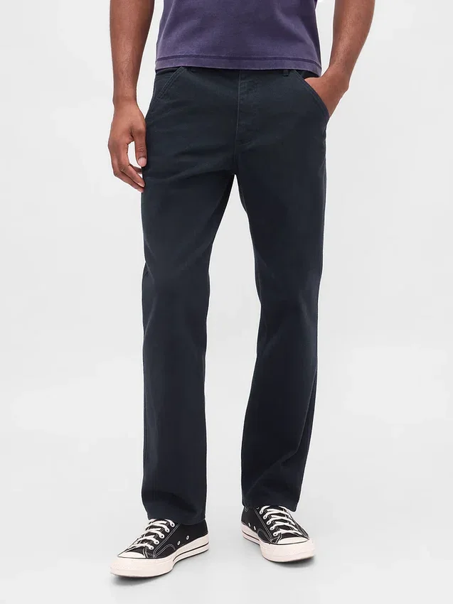 Ontspannen rechte utility-kaki broek