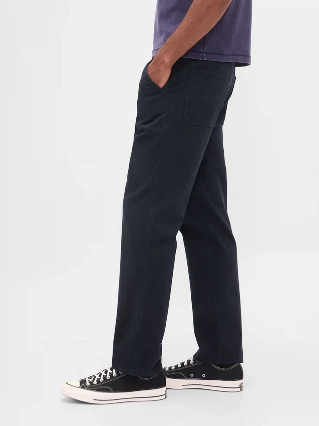 Ontspannen rechte utility-kaki broek