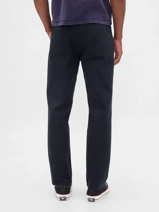 Ontspannen rechte utility-kaki broek