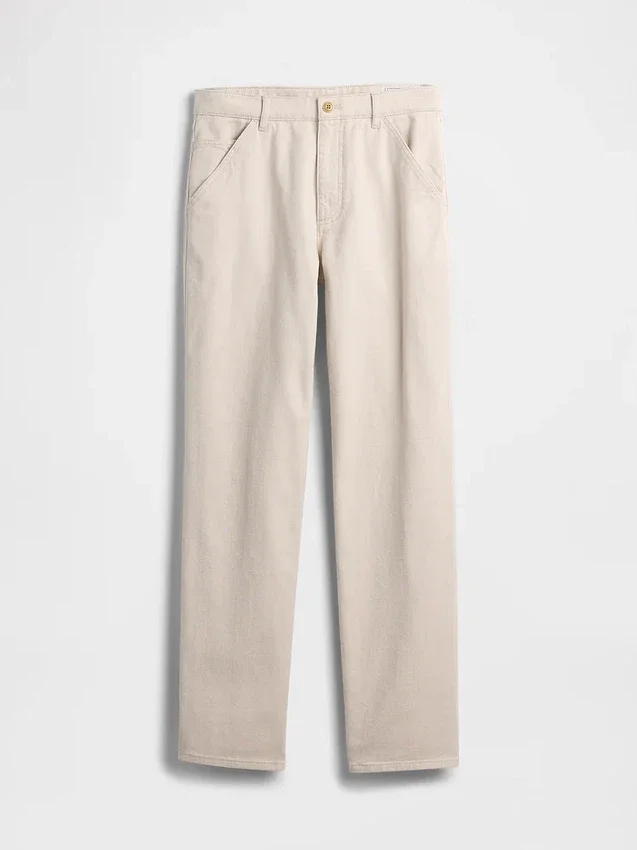 Ontspannen rechte utility-kaki broek