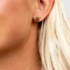 Oorbellen met pootafdruk en schroefsluiting voor gepiercete oren