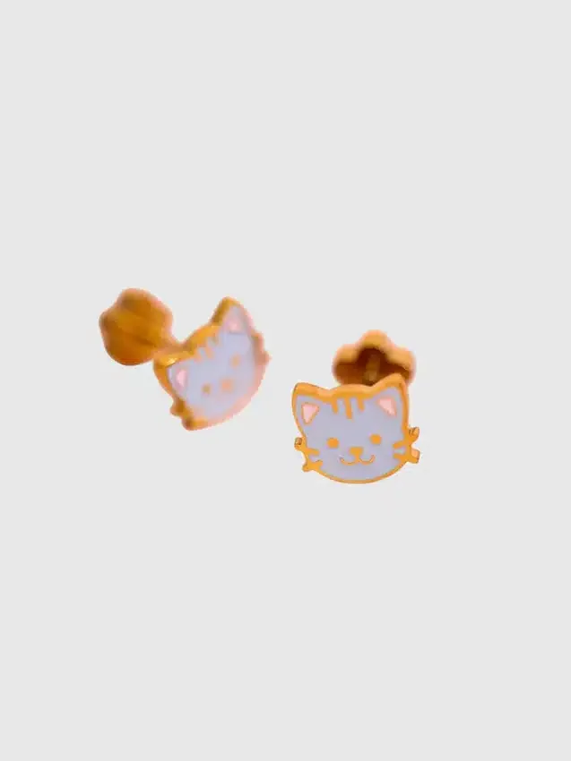Oorbellen met schroefsluiting in de vorm van een kat
