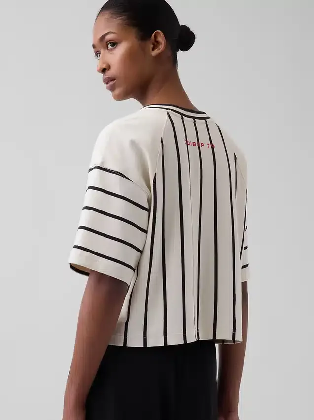 Ouigap zwaar gewicht crop-T-shirt