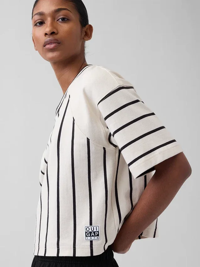 Ouigap zwaar gewicht crop-T-shirt