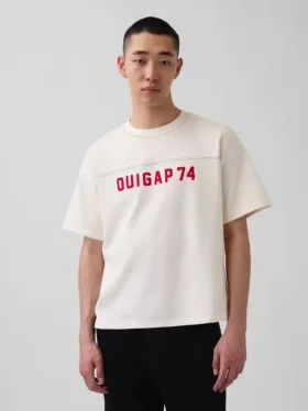 Ouigap zwaar gewicht crop-T-shirt met logo