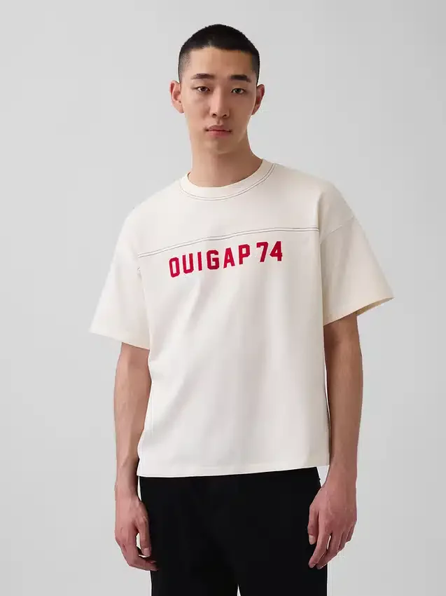Ouigap zwaar gewicht crop-T-shirt met logo