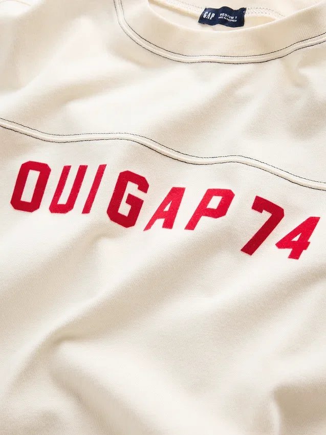 Ouigap zwaar gewicht crop-T-shirt met logo