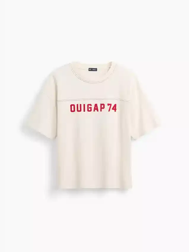 Ouigap zwaar gewicht crop-T-shirt met logo