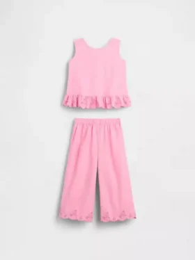 Outfitset met oogjes en ruches voor Baby & Peuter