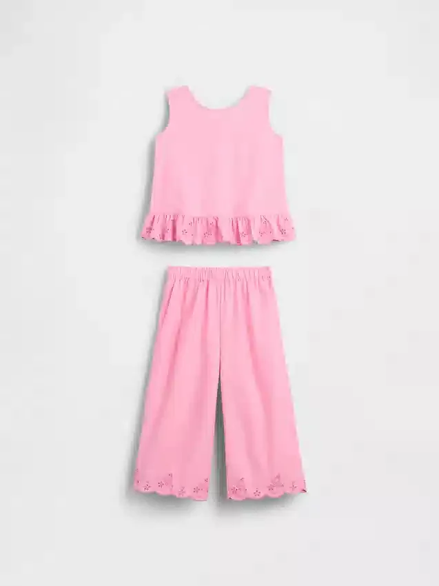 Outfitset met oogjes en ruches voor Baby & Peuter