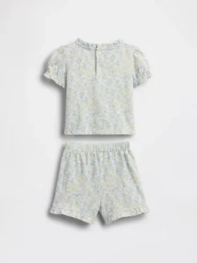 Outfitset van biologisch katoen met bloemenprint voor baby’s