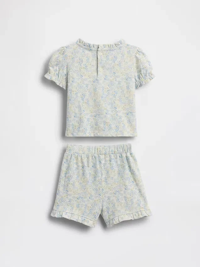 Outfitset van biologisch katoen met bloemenprint voor baby’s