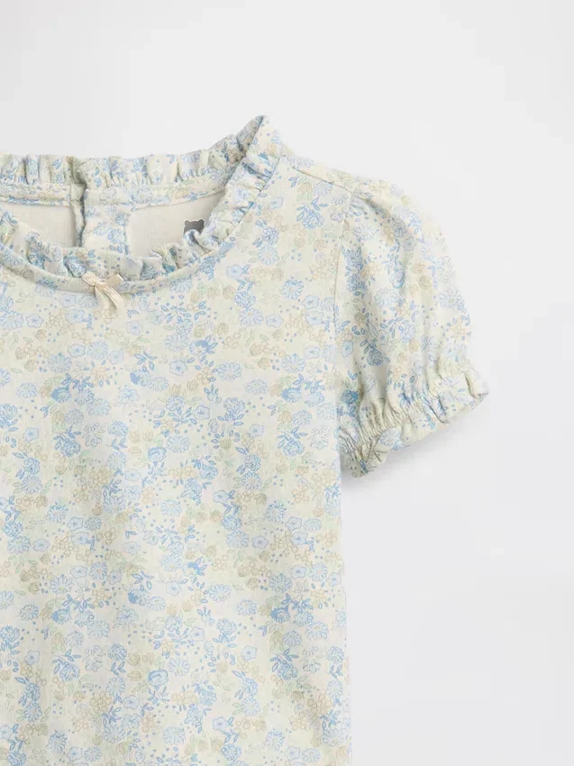 Outfitset van biologisch katoen met bloemenprint voor baby’s