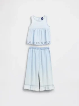 Outfitset van denim met oogjes voor Baby & Peuter