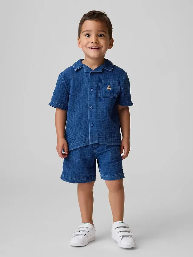 Outfitset van katoenen gaasdenim voor Baby & Peuter