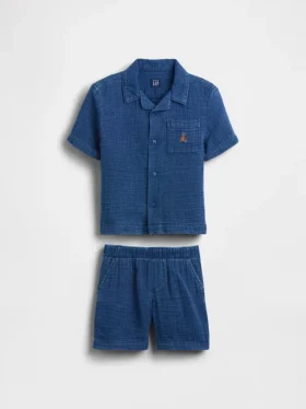 Outfitset van katoenen gaasdenim voor Baby & Peuter