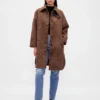 Oversized autojas van wolmix met pied-de-poule-patroon