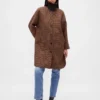 Oversized autojas van wolmix met pied-de-poule-patroon