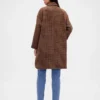 Oversized autojas van wolmix met pied-de-poule-patroon