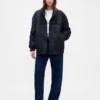 Oversized bomberjack met gebreide rand