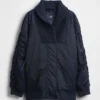 Oversized bomberjack met gebreide rand