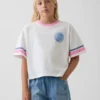 Oversized boxy T-shirt met print voor kinderen