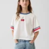Oversized boxy T-shirt met print voor kinderen
