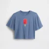 Oversized boxy T-shirt met print voor kinderen