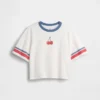 Oversized boxy T-shirt met print voor kinderen