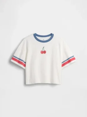 Oversized boxy T-shirt met print voor kinderen