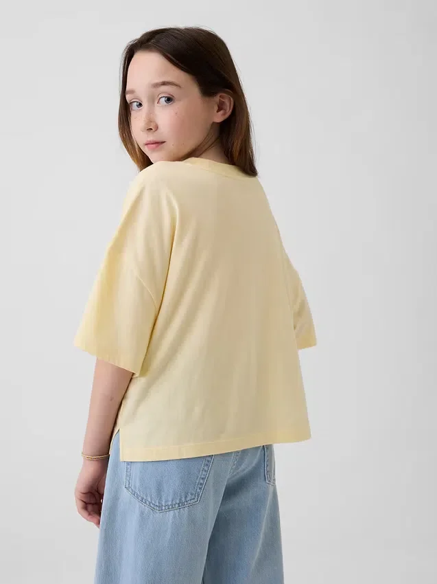Oversized, boxy T-shirt met staatslogo voor kinderen