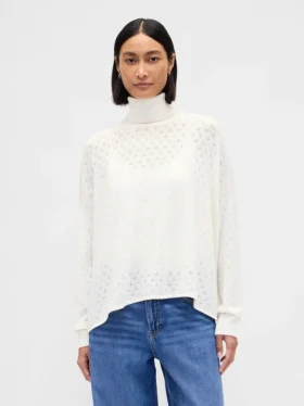 Oversized coltrui met pointelle-patroon