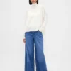 Oversized coltrui met pointelle-patroon