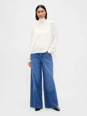 Oversized coltrui met pointelle-patroon