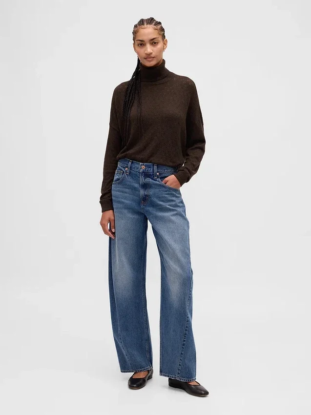 Oversized coltrui met pointelle-patroon