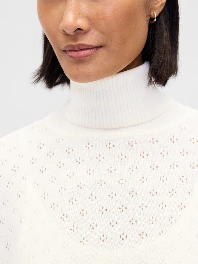 Oversized coltrui met pointelle-patroon