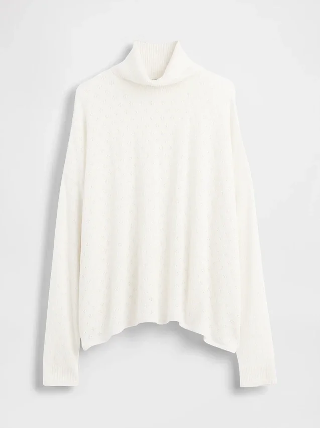 Oversized coltrui met pointelle-patroon