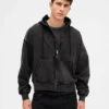 Oversized cropped hoodie met rits voor volwassenen