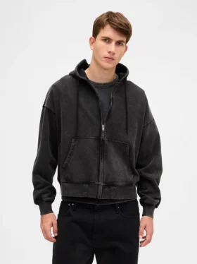 Oversized cropped hoodie met rits voor volwassenen