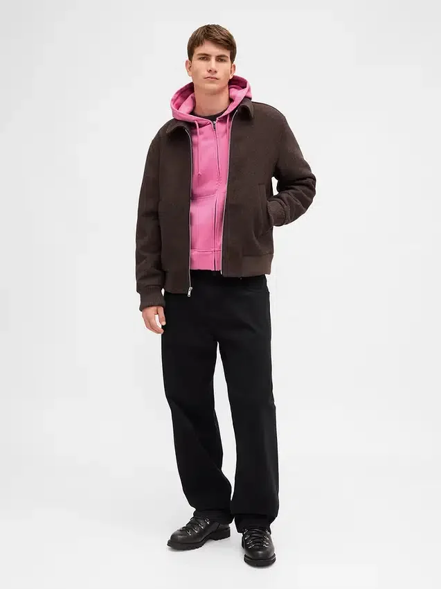 Oversized cropped hoodie met rits voor volwassenen