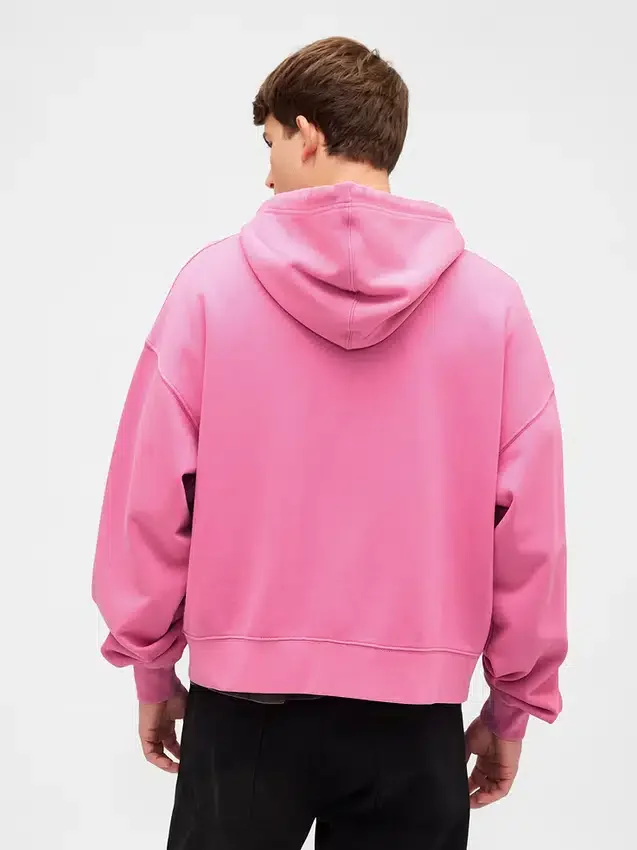 Oversized cropped hoodie met rits voor volwassenen