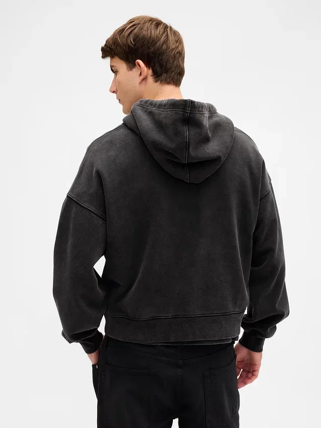 Oversized cropped hoodie met rits voor volwassenen