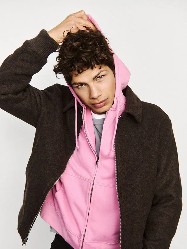 Oversized cropped hoodie met rits voor volwassenen