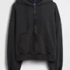 Oversized cropped hoodie met rits voor volwassenen