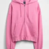 Oversized cropped hoodie met rits voor volwassenen