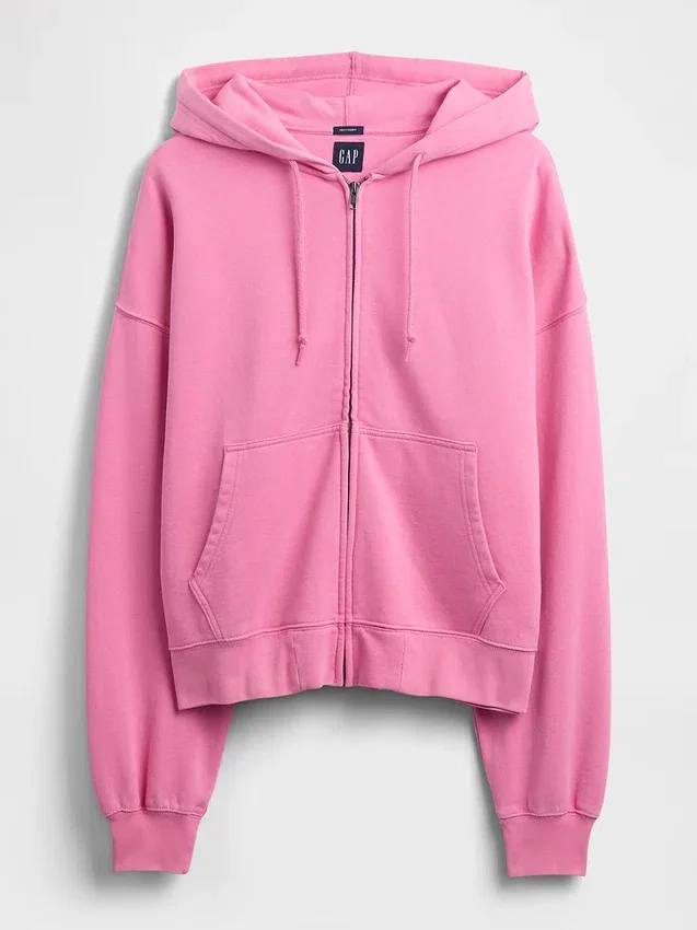 Oversized cropped hoodie met rits voor volwassenen