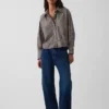 Oversized cropped overhemd van biologisch katoenpopeline